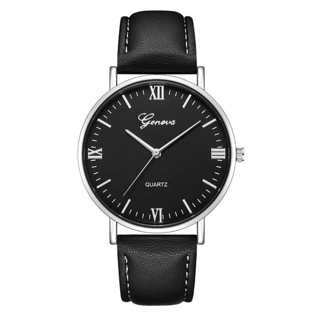 2018 Reloj Fashion Large Dial Military Quartz Men Watch Leather Sport Watches Classic Clock Wristwatch Relogio Masculino #D
