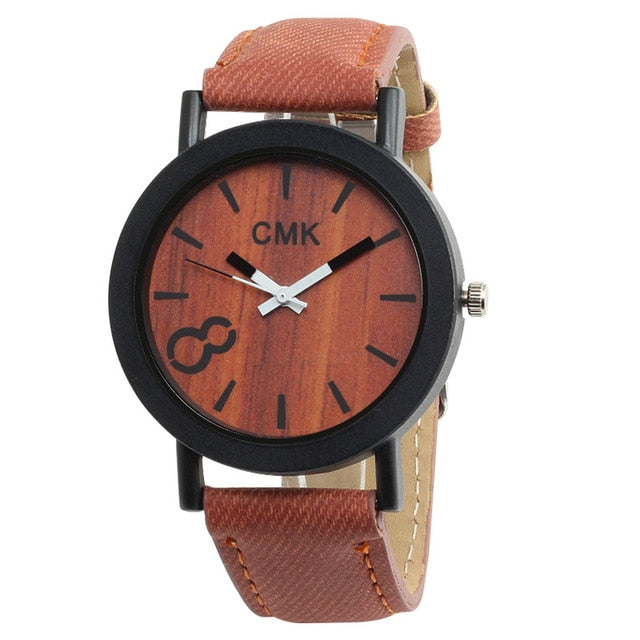 Fashion Luxury Imitation Wood Grain Watch Men Women Simple Casual Leather Clocks Mens Watches Couple Sports Quartz Wristwatch