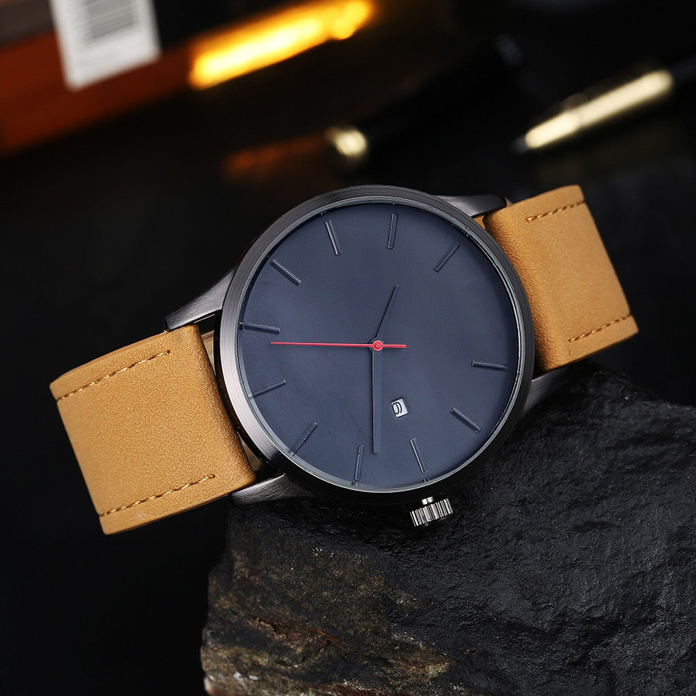 New Arrived Watch Fashion Leather Quartz Watch Men's Casual Sports Watches Men Male Luxury Wristwatch Hombre Hour Clock Relogio