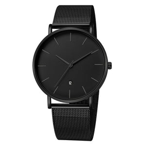 Black Wrist Watch Men Watches Male Business Style Wristwatches Stainless Steel Quartz Watch For Men Clock Reloges With Calendar