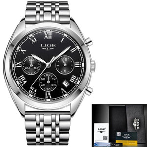 2019 LIGE Mens Watches Top Brand Luxury Waterproof 24 Hour Date Quartz Clock  Male Leather Sport Wrist Watch Relogio Masculino