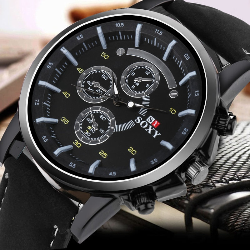 SOXY Watch Men Fashion Sport Quartz Clock Relojes Hombre Mens Watches Brand Luxury Business Waterproof Watch Relogio Masculino